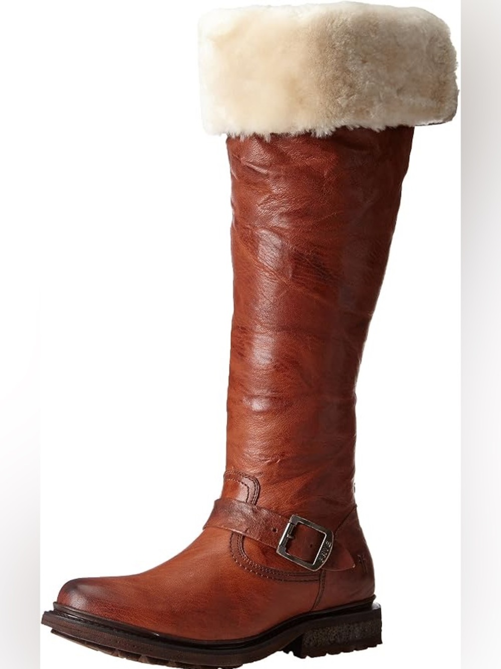 Frye Valerie OTK boots Cognac 7-1/2 7.5 women’s Over Knee Fold Down
